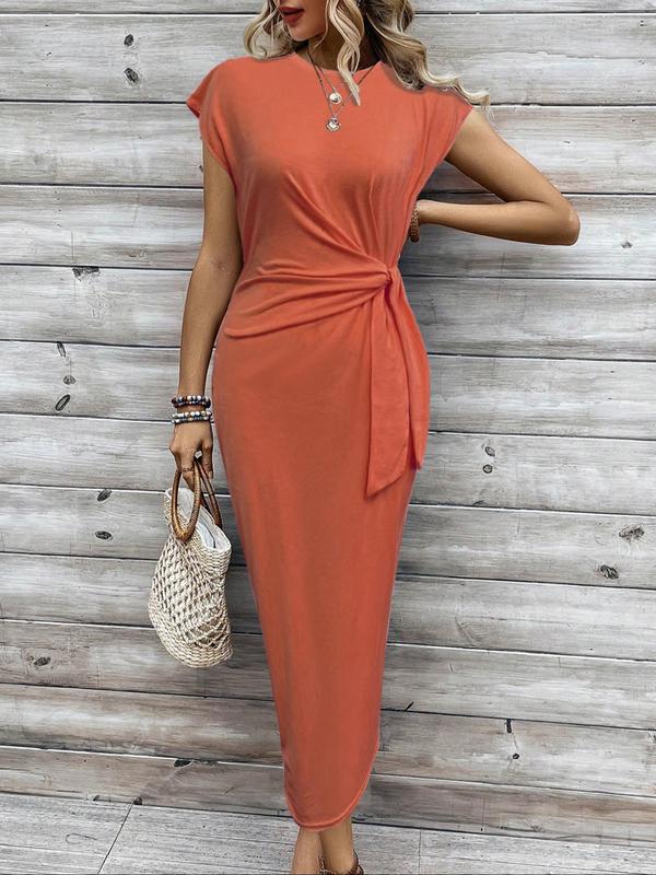 MATILDA™ - Lässiges kurzärmeliges Kleid mit Knotendetail für den Urlaub
