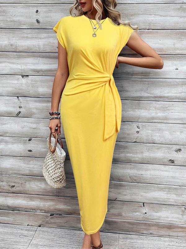 MATILDA™ - Lässiges kurzärmeliges Kleid mit Knotendetail für den Urlaub