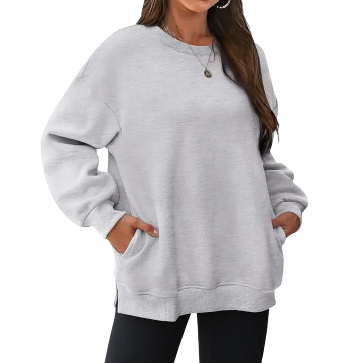 BRENLEY™ – Gemütlicher, übergroßer Fleece-Pullover mit Rundhalsausschnitt