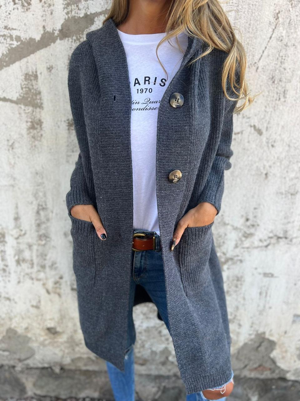 VERONICA™ – Eleganter, langer Strickcardigan