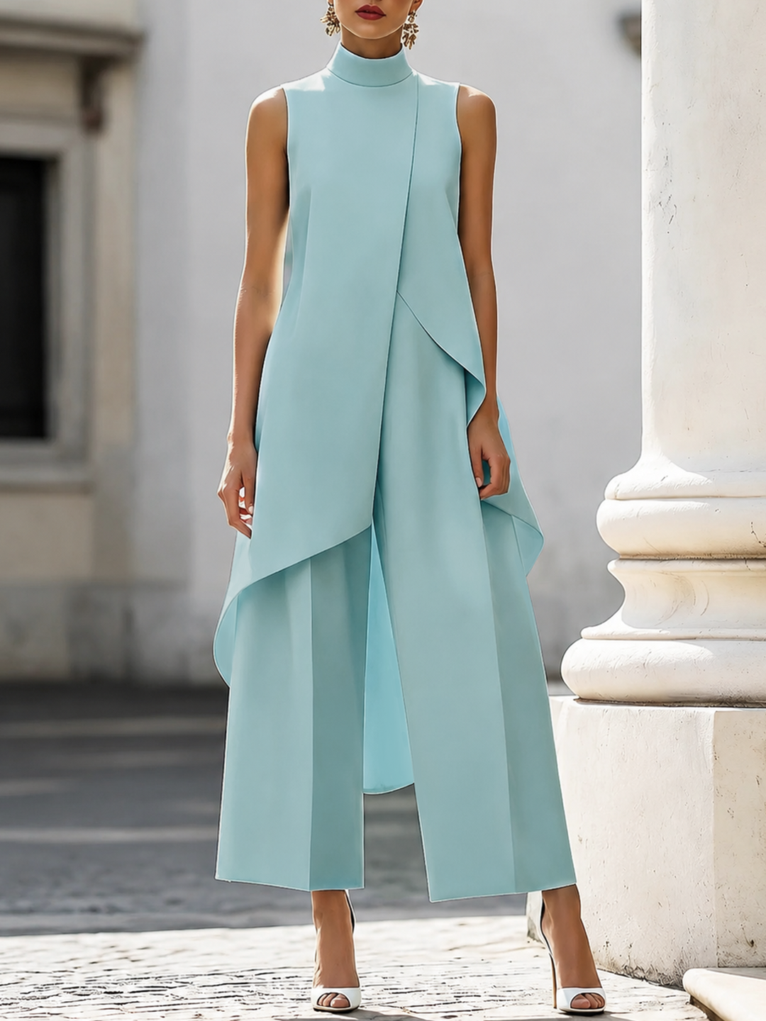 Naomi | Ärmelloser Jumpsuit mit weitem Bein