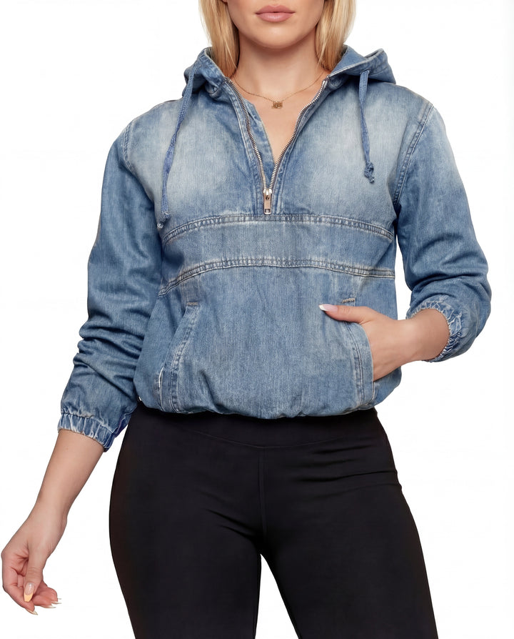 TABITHA™ – Lässiger Hoodie mit halbem Reißverschluss