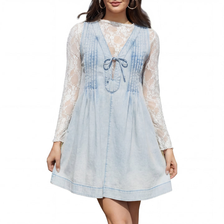 ANNE™ – Oversized ärmelloses Mini-Kleid im Vintage-Stil mit V-Ausschnitt