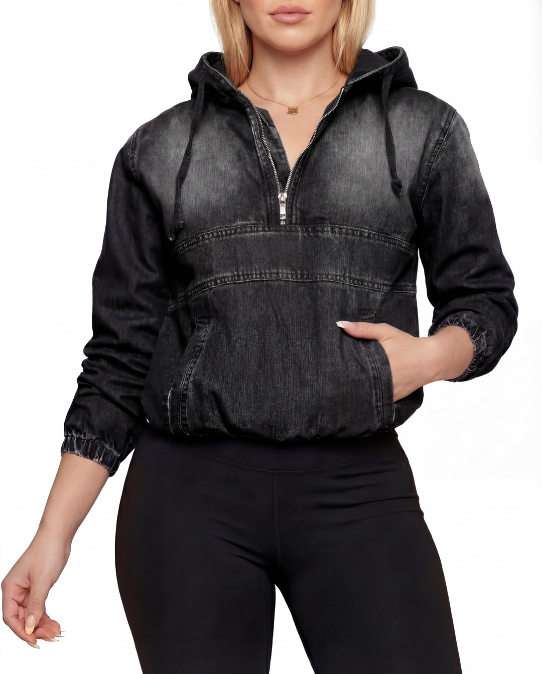 TABITHA™ – Lässiger Hoodie mit halbem Reißverschluss