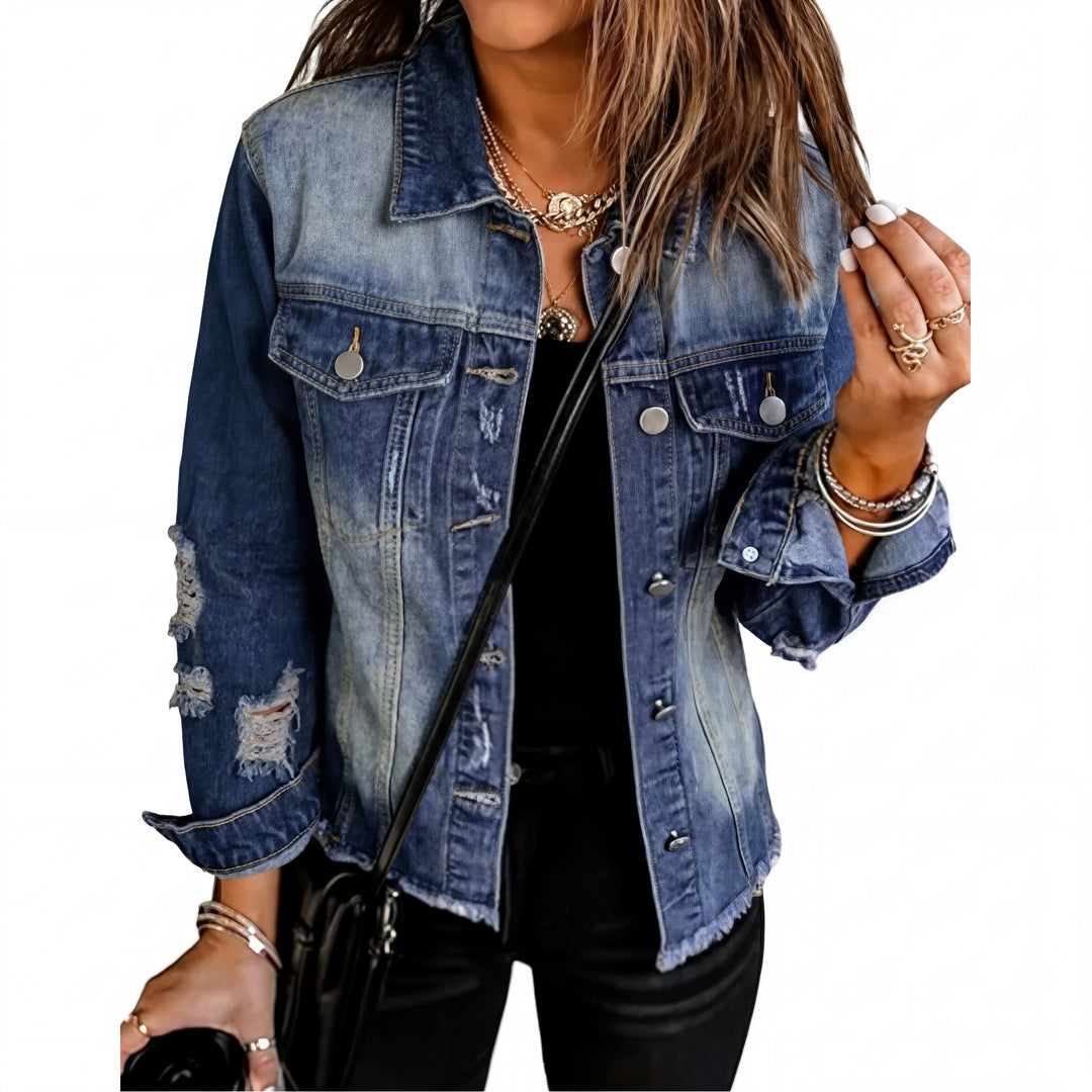 DENIM™ – Ausgeblichene Boyfriend-Jeansjacke