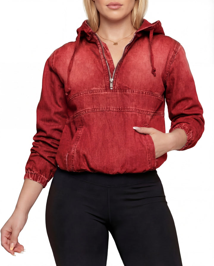 TABITHA™ – Lässiger Hoodie mit halbem Reißverschluss