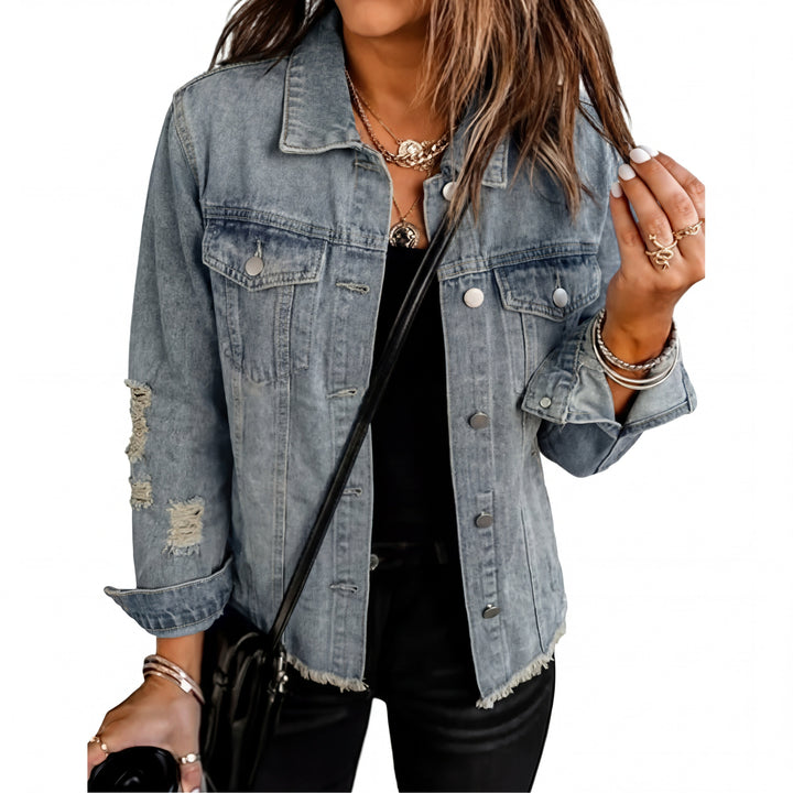 DENIM™ – Ausgeblichene Boyfriend-Jeansjacke