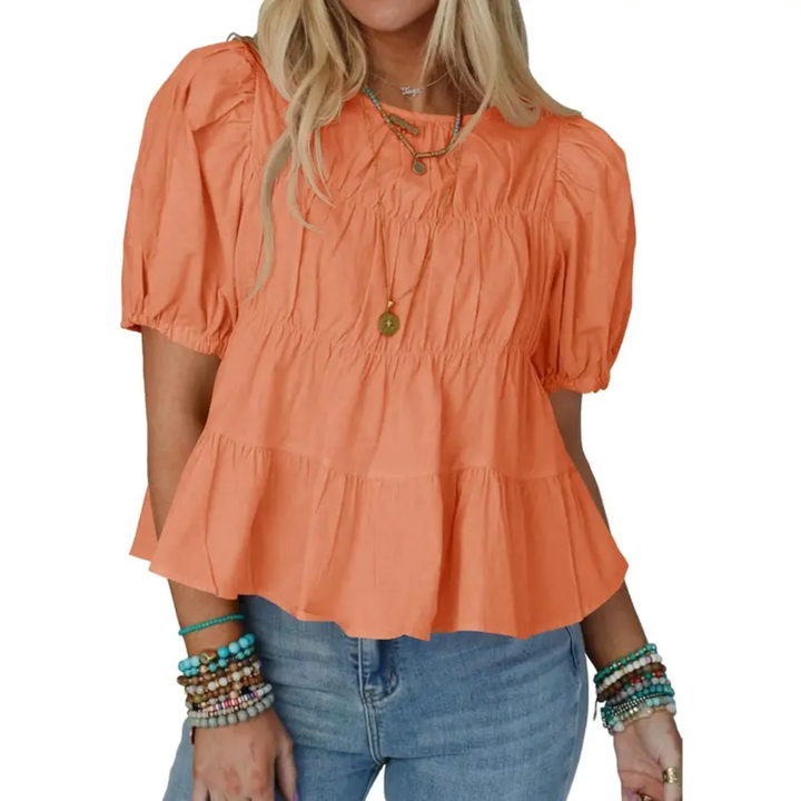 BREEZY™ – Bluse mit Puffärmeln und Falten