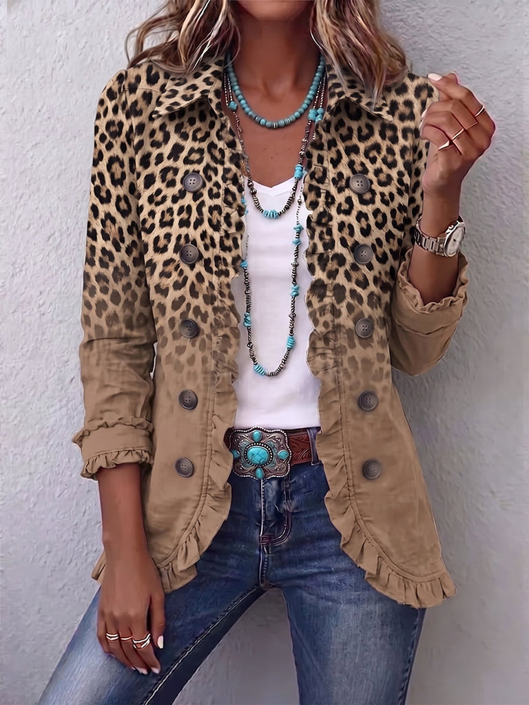 Donatella | Vintage-Leopardenjacke mit Farbverlauf in Camel