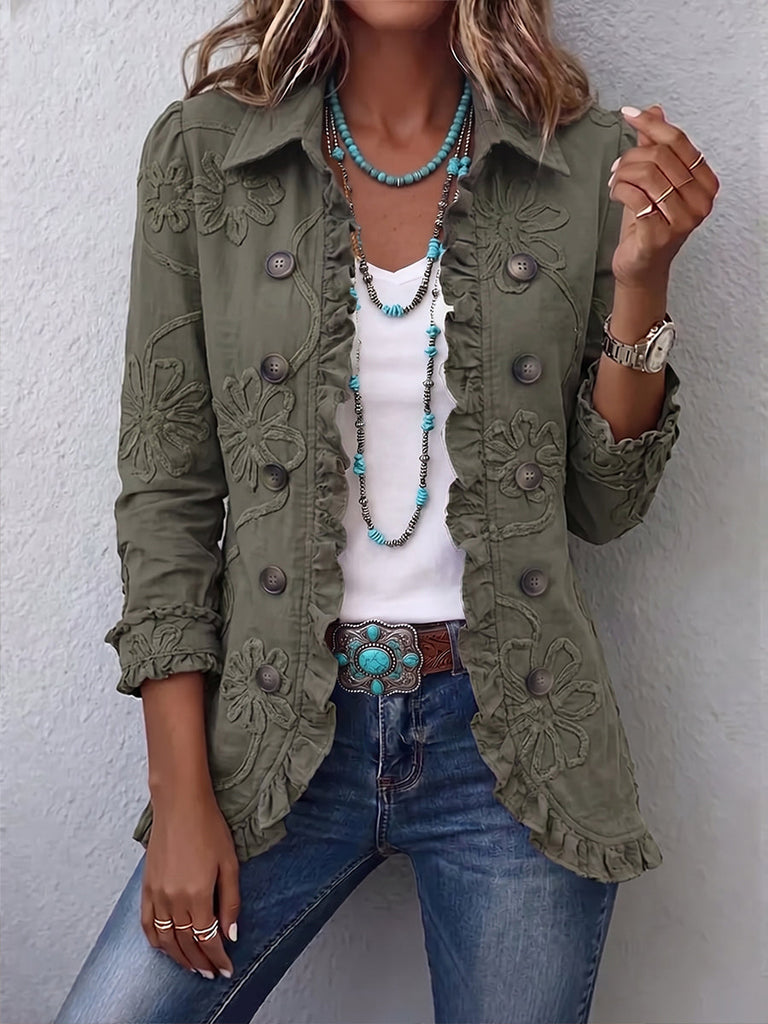 Alessia | Boho-Chic-Jacke mit Blumenstickerei