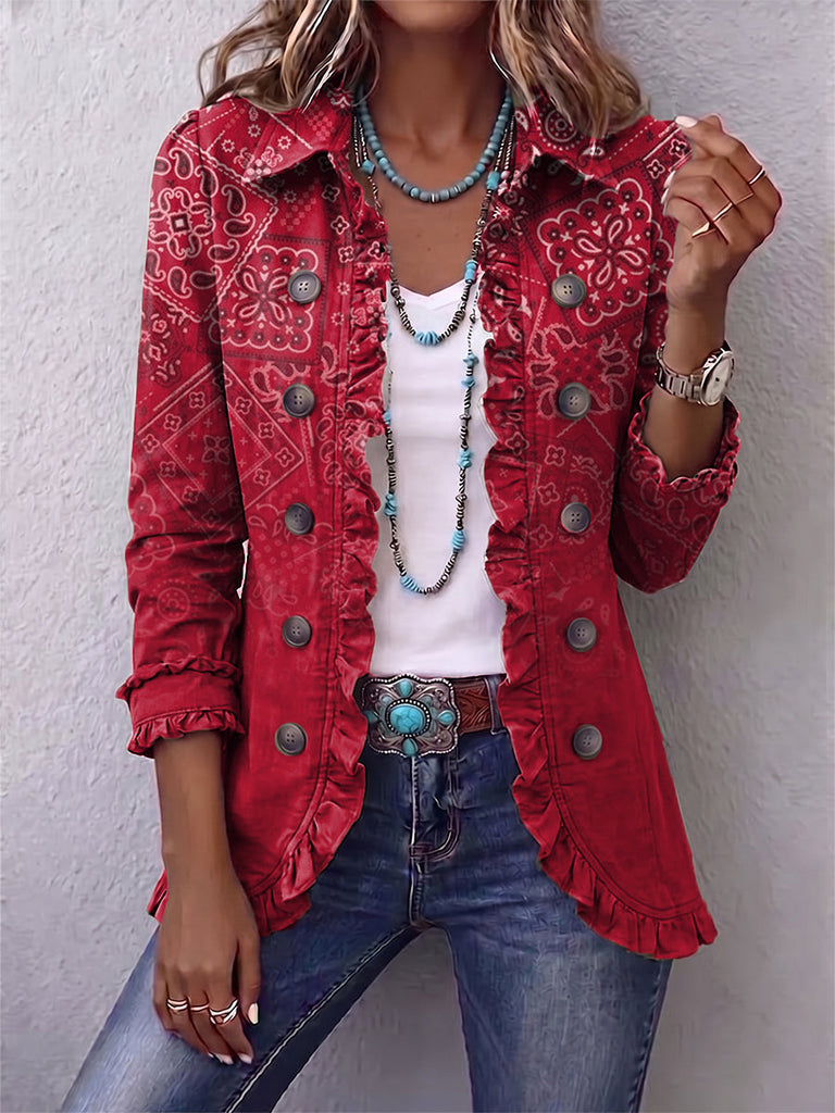 Gaia | Bohemian-Paisley-Jacke mit Farbverlauf