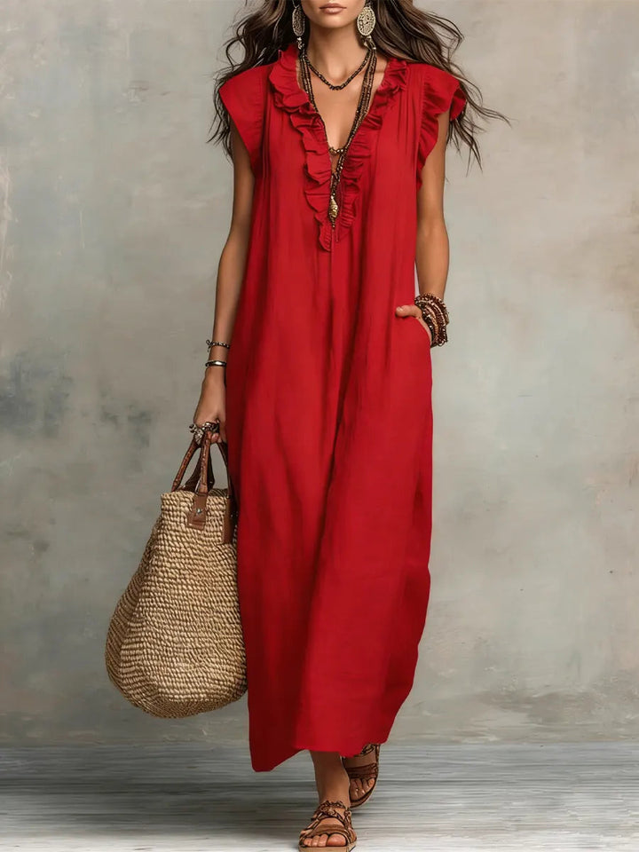 Camélia | Boho-Maxikleid mit Volants