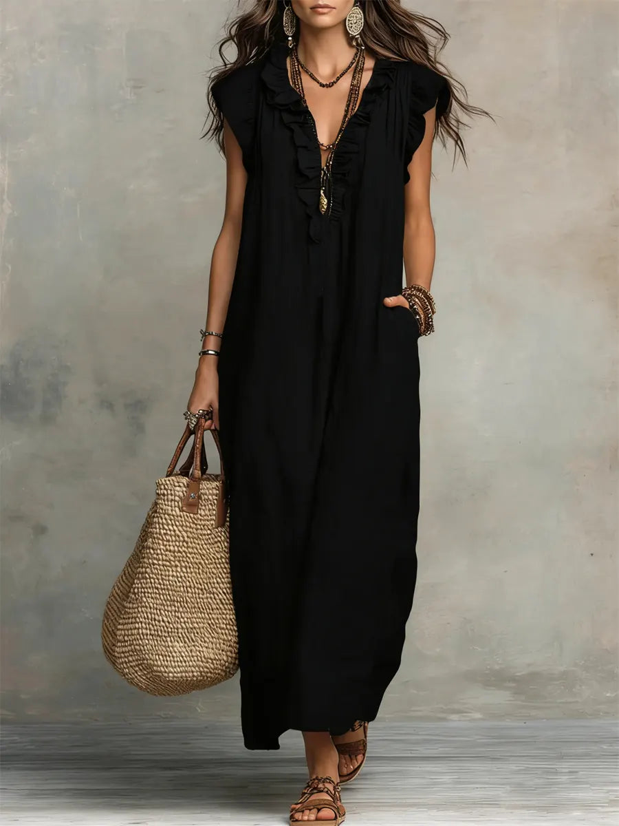 Camélia | Boho-Maxikleid mit Volants