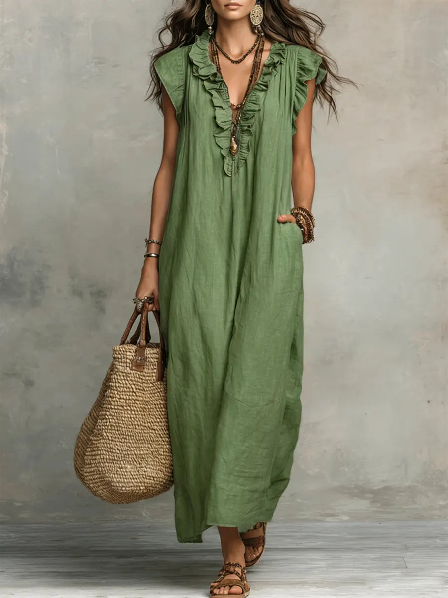 Camélia | Boho-Maxikleid mit Volants