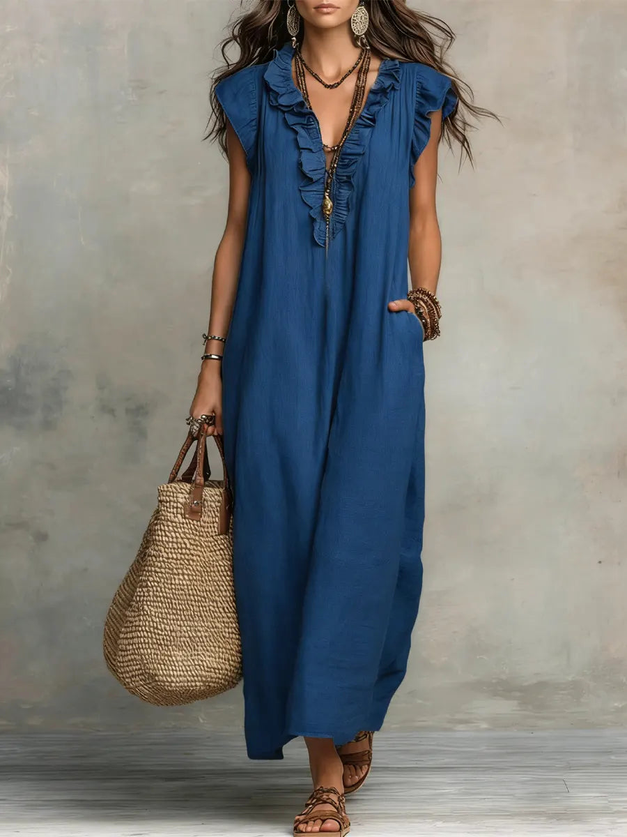 Camélia | Boho-Maxikleid mit Volants