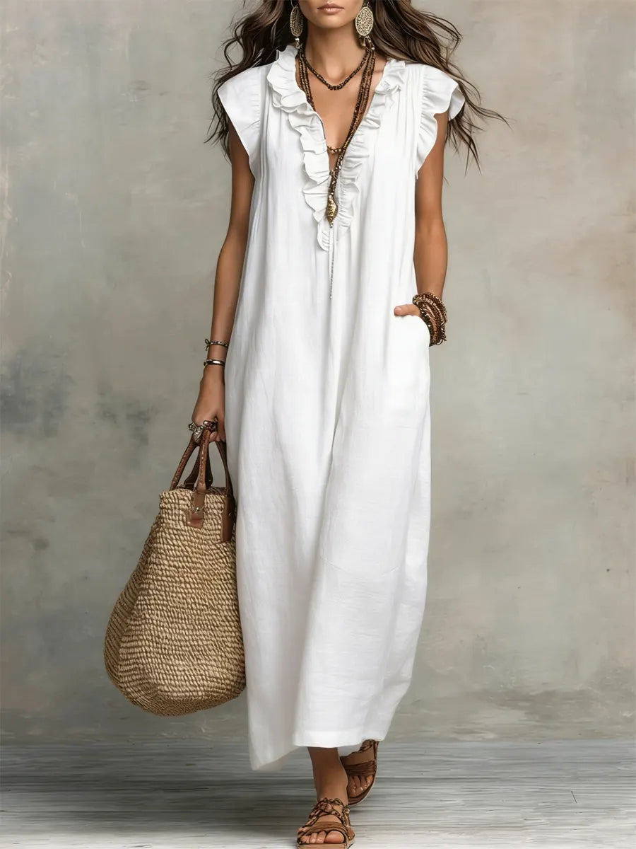 Camélia | Boho-Maxikleid mit Volants