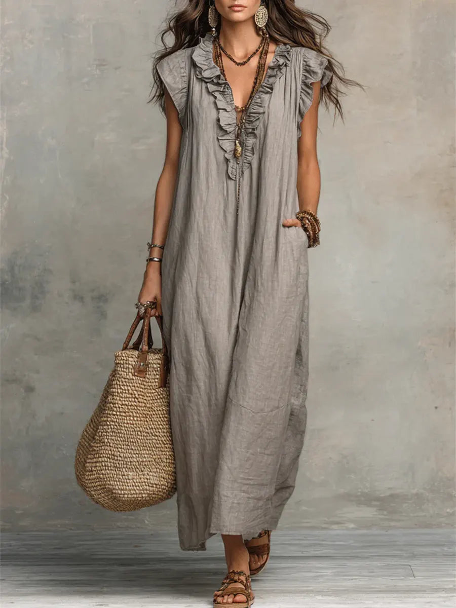 Camélia | Boho-Maxikleid mit Volants