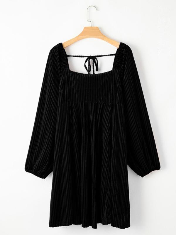 OLIVERA™ - Schickes A-Linien-Kleid mit Bischofsärmeln und eckigem Ausschnitt