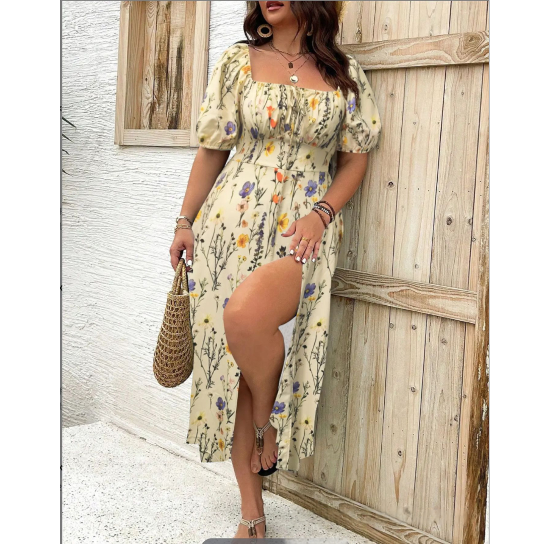 AVENNA™ – Bequemes Elegantes Sommerkleid mit Schlitz